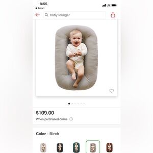 Snuggle me organic baby lounger